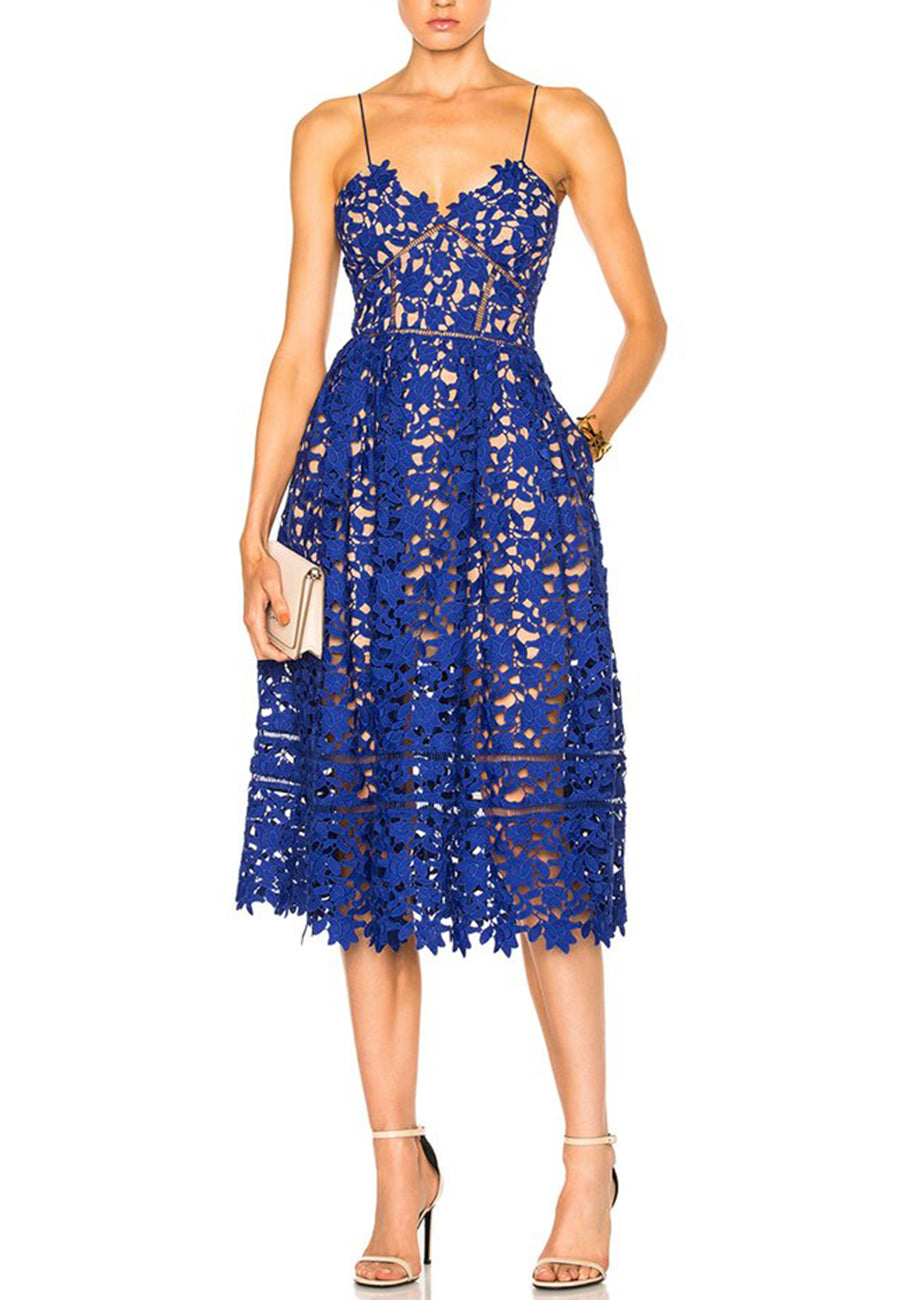 self portrait blue lace dress SELF-PORTRAIT BANGKOK | BLUE FINE LACE MINI DRESS